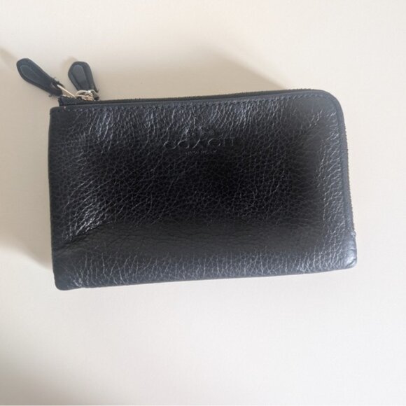 Coach Black Leather Card Holder - Picture 1 of 6